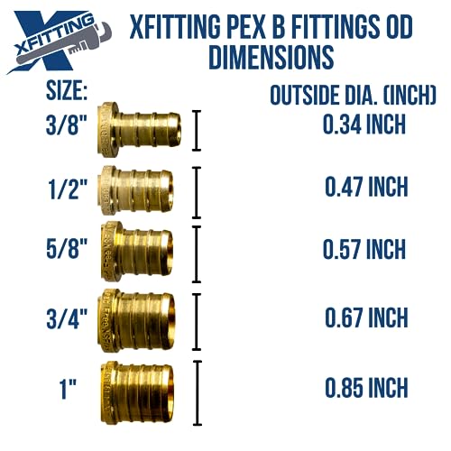 2 Pack XFITTING 1/2" Pex x 1/2 inch Female Adapter, 1/2 Pex Crimp Female - size: 1/2" Pex x 1/2" Female