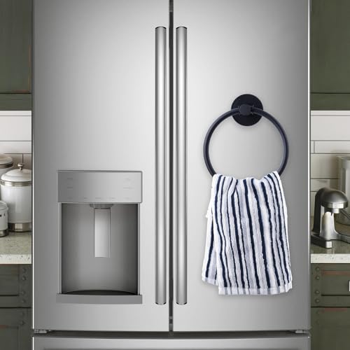 Magnetic Towel Ring Holder Hand Towel Rack for Kitchen Appliances | Securely Holds Damp Towels On Metal Appliances With A Rotatable Ring And Protective Magnet Design That Prevents Scratches.
