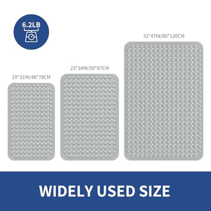 OTHWAY Extra Large Shower Mat 47"x 32", TPE Non Slip Shower Mat for Shower Stall, Inside Walk in Shower Mats with Drain Holes Suction Cups, Anti-Slip for Elderly (Dark Grey) - color: Dark Grey