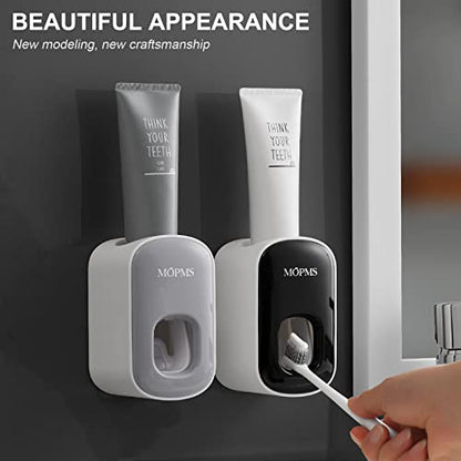 MOPMS Automatic Toothpaste Dispenser Wall Mounted for Kids and Adult 1Pcs | Automatic Toothpaste Squeezer Holder for Bathrooms - color: Gray