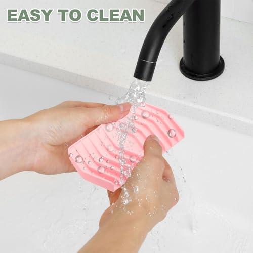 uxcell 2Pcs Soap Dish with Drainage, Silicone Self Draining Soap Bar Holder Sponge Shampoo Bars Tray for Bathroom, Shower, Bathtub, Kitchen, or Countertop(Gray) - color: Gray