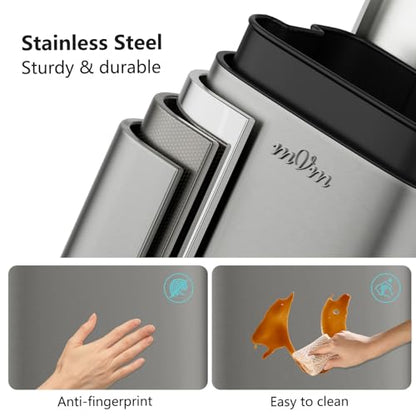 mVm Kitchen Trash Can, 5.3 Gal Trash Can with Lid, Smooth Edge Step Garbage Bin for Home Kitchen Office (Gray) - color: Gray, size: 5.3Gal