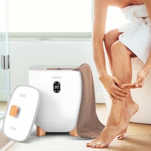COSTWAY Towel Warmer for Bathroom, Upgraded Towel Heater with 2 Fragrant Disc Holders, Blanket Warmer with 4-Level Timer, Auto Shut Off, Fits 2 Oversized 45" x 70" Towels, Bathrobes & PJ's (25L) - size: 25L