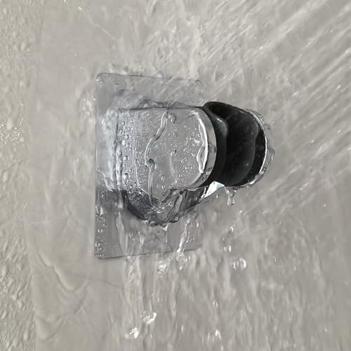 Strong Adhesive and Waterproof Shower Head Holder, Adjustable Handheld Shower Holder Wall Mount Shower Bracket (Silver - 2 Pack) - style: Silver - 2 PACK