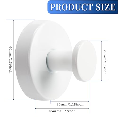 Suction Cup Hooks No Drill Stainless Steel Shower Hooks Towel Hook Heavy Duty on Smooth and Non-Porous Surfaces in Bathrooms Kitchen Bedroom (2, White) - color: White