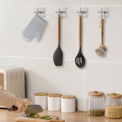 IBosins 4-Pack Towel Hooks Hand Towel Holder Bathroom Robe Hanger Coat Hook | Brushed Silver Square Bath Towel Hook Wall Mount Heavy Duty Stainless Steel Hat Hook for Living Room Bedroom Kitchen Closet - color: Silver
