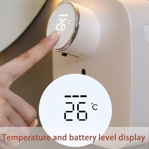 Automatic Soap Dispenser Touchless,Soap Dispenser for Kitchen Sink,Foaming Soap Dispensers-Rechargeable, Adjustable Foam Volume with Digital Display & Temperature Monitoring (White) - color: White