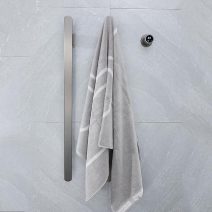 Bathroom Heated Towel Rack, Gray Towel Warmer, 2Bars, 110V | Smart Touch Control, Wall Mounted, Concealed Hardwired, Stainless Steel, Dry Towels in Modern Bathrooms, Space-Saving Design - color: Gun Grey-2 Bars