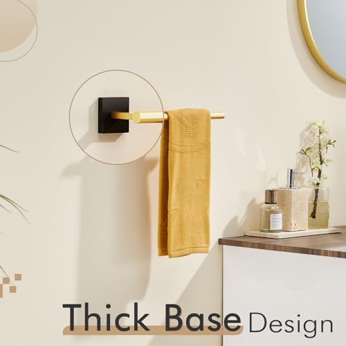 KOKOSIRI Bathroom Towel Bar Hand Towel Holders Wall Mount Toilet Kitchen Cabinet Paper Holder Stainless Steel Bath Hardware Black with Gold, B3008GDK - color: Black Gold, size: 1 Pack
