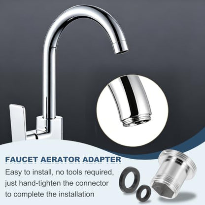uxcell Faucet Aerator Adapter, 1/2" Male to M22 Male with Washer, 15mm Length - size: 1/2" Male to M22 Male, 15mm Length