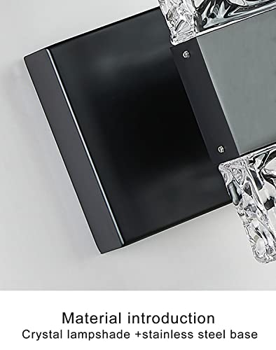 Black Bathroom Light Fixtures Crystal Bathroom Vanity 4 Light Over Mirror Modern LED Wall Light ，6000K Cool Light，40 Watts - color: Black, size: 4 lights