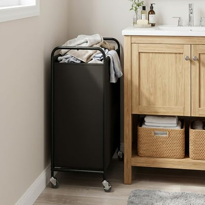 GRANNY SAYS Laundry Hamper, Large Cart with Wheels and Handles, Black, 110L - color: Black, size: 110L