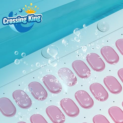 Crossing King Bubble Bath Mat, Bubble Bath Mat Tub Spa Massager, Pink | for Smooth Bathtub, Non-Slip, 6-Speed Bubbles, with Pillow, Machine and Remote, for Home Spa Experience, 45*17in - color: Pink