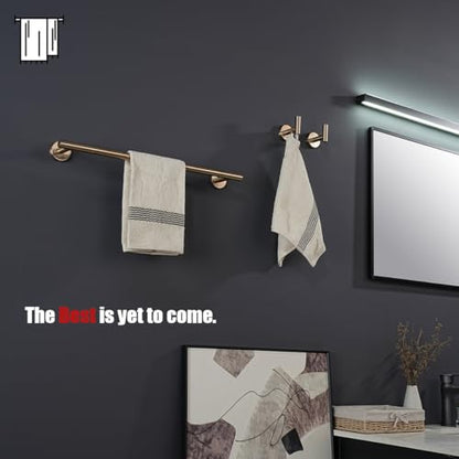 JQK Champagne Bronze Towel Bar, 20.5 Inch 304 Stainless Steel Thicken 0.8mm Towel Rack Bathroom, Towel Holder Wall Mount, Useable Length 18 Inch, TB110L18-CB - color: Champagne Bronze, size: 20.5 Inch