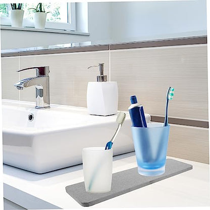 Water Absorbent Diatomite Mat for Quick Drying Sink Countertop Use for Bathroom Accessories
