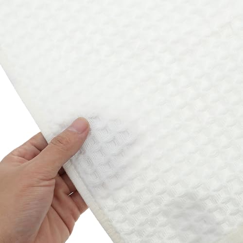 NOLITOY 4 Pcs Cotton Waffle Bath Towels Soft and Comfortable Quick Drying White Facecloths for Spa and Gym Use Highly Absorbent Bathroom Towels