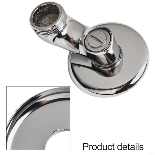 Adjustable Shower Arm Holder 304 Stainless Steel Angle Adapter for Handheld Head - G1/2 Swivel Ball Joint Mount Bracket Silver