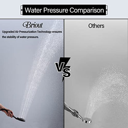Handheld Shower Head High Pressure 5-Settings with Hose, Matte Black | Powerful Water Spray, Against Low Pressure Water Flow, 59 Inch Stainless Hose, Adjustable Mount - color: Black