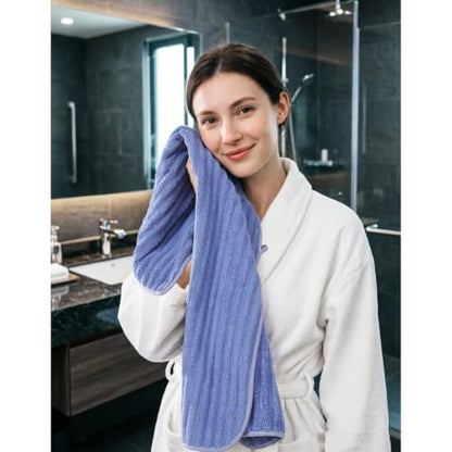 3-Piece Hand Bath Towels 14 X 29.6 Inchs, Quick-Dry Microfiber Washcloths with Hanging Loop, Soft & Absorbent Face Towels for Bathroom Kitchen Gym Travel - color: 3blue