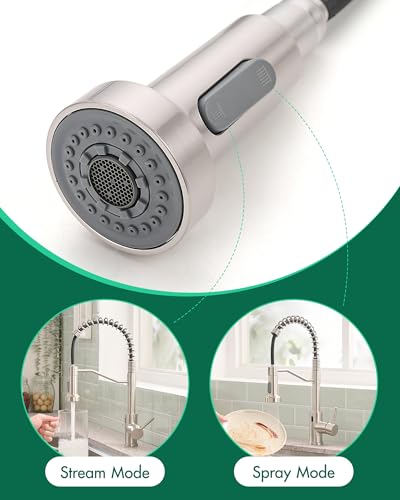 AIMADI Touchless Kitchen Faucet with Pull Down Sprayer,Brushed Nickel | Motion Sensor Kitchen Sink Faucet,Smart Hands Free,Stainless Steel Spring Faucets for Farmhouse RV Utility Sink - color: Brushed Nickel-1