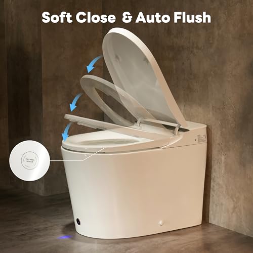 Smart Toilet with ADA Height,1000g MaP Powerful Flush(K050) | Bidet Toilet, Foam Dispenser & Comfort Heated Seat, Foot Sensor & Soft-close Seat, Built in Tank, Blackout Flush - color: K050