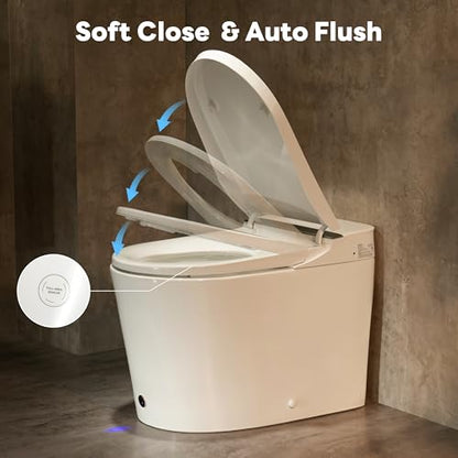 Smart Toilet with ADA Height,1000g MaP Powerful Flush(K050) | Bidet Toilet, Foam Dispenser & Comfort Heated Seat, Foot Sensor & Soft-close Seat, Built in Tank, Blackout Flush - color: K050