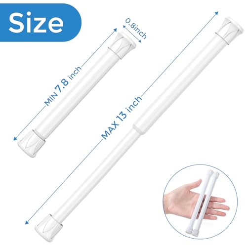 Spring Tension Curtain Rods Short Tension Rod (White,8" to 12"-4Pcs) - color: White, size: 8" to 12"-4Pcs
