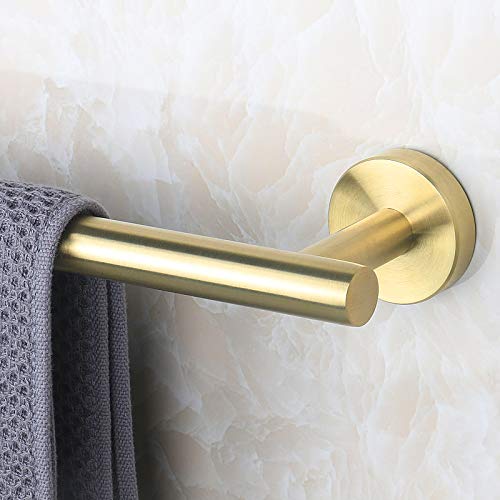 NearMoon Bath Towel Bar, Thicken Stainless Steel Shower Towel Rack Holder Wall Mounted for Bathroom, 12-lnch Overall Length-10-lnch Usable Hanging Space (1 Pack, Brushed Gold) - color: Brushed Gold, size: 12 Inch