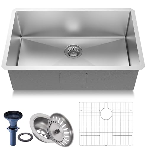 30" Undermount 18 Gauge 304 Stainless Steel Single Bowl Workstation Kitchen Sink with Accessary in 30"Lx19"Wx10"D - size: 30"L x 19"W x 10"D Workstation