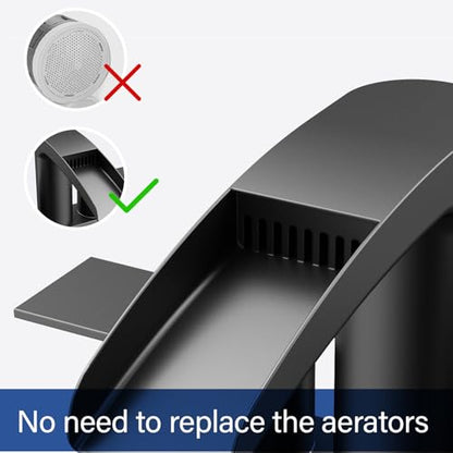 Bathroom Sink Faucet for 3 Hole, Hurran 4 Inch Bathroom Faucets with Pop-up Drain, Stainless Steel 2-Handle Waterfall Faucet for Bathroom Sink, Matte Black - color: Black