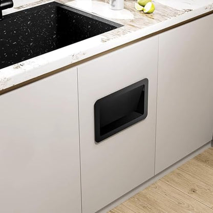 Commerical Square Built-in Cabinet Trash Can Lid, Stainless Steel Embedded Push Cover, Kitchen Countertop Garbage Can with Cover, Side Mount Trash Chute Lid,Style C - size: Style C