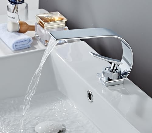 becola Chrome Bathroom Sink Faucet, Low Arc Modern Bathroom Faucet, Brass Single Hole Vanity Sink Faucet, Touch On Single Handle Basin Faucet Tap with 3/8” Hot and Cold Water Supply - Chrome - color: Chrome