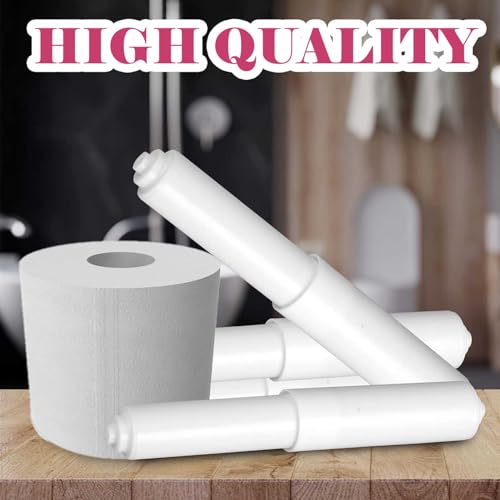 2 Pack White Toilet Paper Holder,Plastic Toilet Tissue Roll Holder Insert in Household Restaurant Toilet Replacement Roller Spring Loaded Rod - color: 2pcs-extended Version