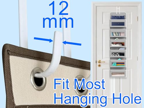 Mars-Rock Double Over Door Steel Hooks 2 Pack Fit 1-3/8" Door 5.5" White | Plastic Coated Rubber Feel Towel Rack Robe Coat Shoe Wreath Hanger No Damage No Scratch for Bathroom Heavy Duty Thin Top