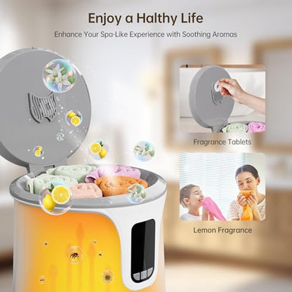 Labiim [Upgrade Smart Touch Screen] Towel Warmer, 24H Preset Heated Towel Warmer Bucket 20L Large Fast Heating for Bathroom Spa & Robes Blankets Heater Dryer for Home Families PJ‘s & More, Grey
