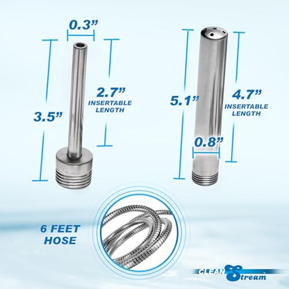 Cleanstream Shower Enema System with 6Foot Metal Hose, Dual Nozzle Set - color: Shower Enema System