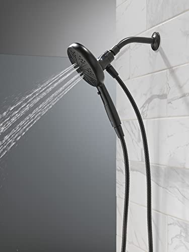 Delta Faucet 6-Spray SureDock Magnetic Shower Head with Handheld Spray, Black Shower Head with Hose, Showerheads & Handheld Showers, Handheld Shower Heads, Hand Shower, Matte Black 75613-BL - color: Matte Black