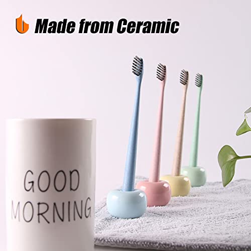 Urbanstrive Sleek Mini Ceramics Toothbrush Holder Stand for Bathroom Vanity Countertops, Black - color: Black