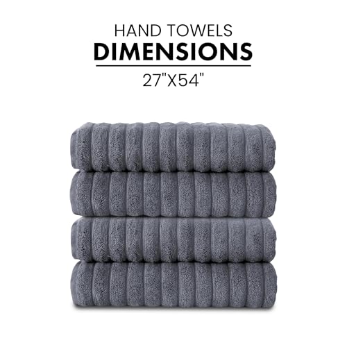 CTT Premium 4 Pack Bath Towels Set, Made with 100% Turkish Cotton, Spa & Hotel, Quick Drying Towels, Absorbent & Comfy | 27"x54" (Grey) - color: Grey, size: 4-Piece Bath Towel Set