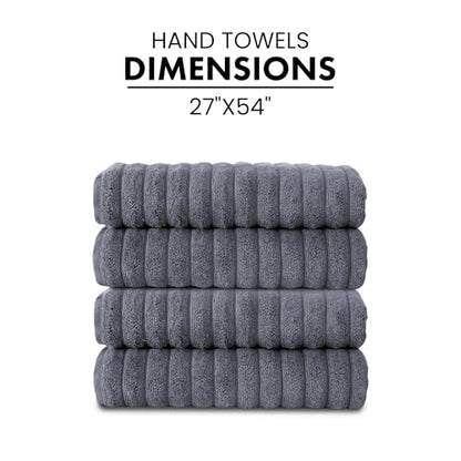 CTT Premium 4 Pack Bath Towels Set, Made with 100% Turkish Cotton, Spa & Hotel, Quick Drying Towels, Absorbent & Comfy | 27"x54" (Grey) - color: Grey, size: 4-Piece Bath Towel Set