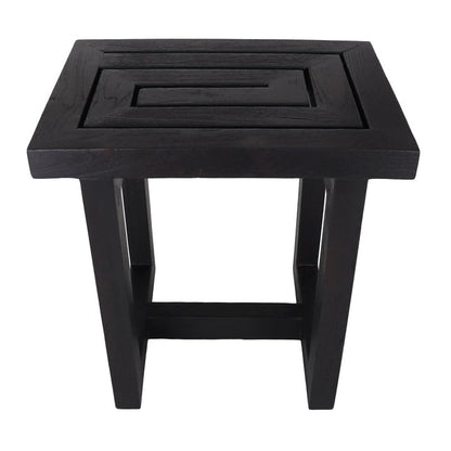 Teak Shower Bench - Teak Shower Seat - Wood Bathroom Stool (Black) - color: Blackened, size: Medium
