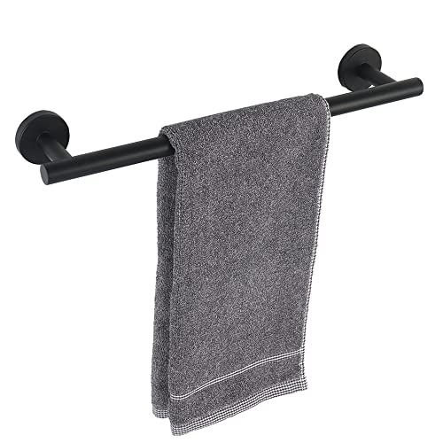 TocTen Bath Towel Bar - Thicken SUS304 Stainless Steel Bathroom Towel Holder, Towel Rod for Bathroom Heavy Duty Wall Mounted Towel Rack Hanger (18IN, Matte Black) - color: Black, size: 18IN