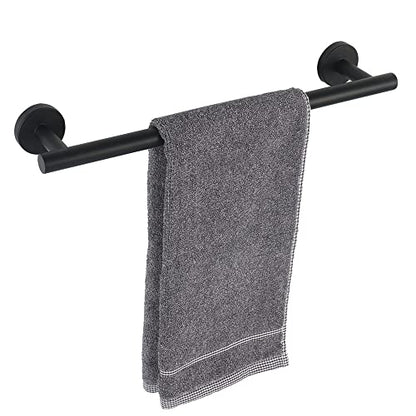 TocTen Bath Towel Bar - Thicken SUS304 Stainless Steel Bathroom Towel Holder, Towel Rod for Bathroom Heavy Duty Wall Mounted Towel Rack Hanger (18IN, Matte Black) - color: Black, size: 18IN