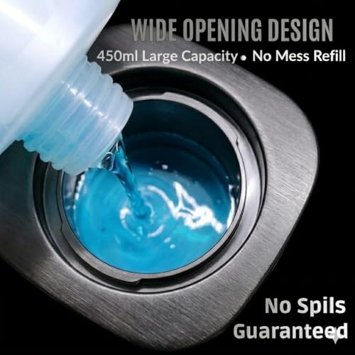 Automatic Soap Dispenser with Digital Display, Touchless Sensor, USB-C Rechargeable, No Drip Pump, 3-Level Adjustable, IPX5 Waterproof, 450ml Capacity – Modern Bathroom & Kitchen Countertop (Grey) - color: Gray