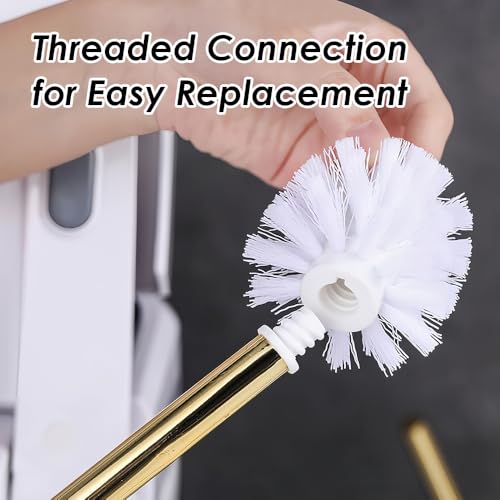 Toilet Brush and Holder Set - Toilet Bowl Brush and Holder with Sturdy Bristles Bathroom Accessories Toilet Cleaner Brush for Bathroom (White) - color: White