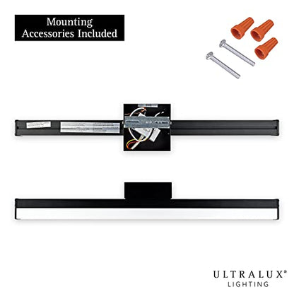 Ultralux Slim LED Vanity Light Bar - Wall Mounted, TRIAC Dimmable, Modern Bathroom Mirror Light - 14.5 W, 3000K (24 inch - 1 Pack, Black) - color: Black