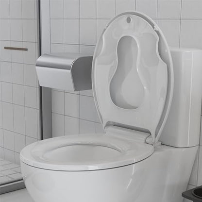 GarveeHome Round Built-In Toddler Toilet Seat – 17" White Potty Training Seat with No-Wiggle Grip, Easy-Install & Quick-Release for Kids & Adults – Fits Standard Elongated Toilets, - color: Adult & Toddler Seat & standard, size: Round & White