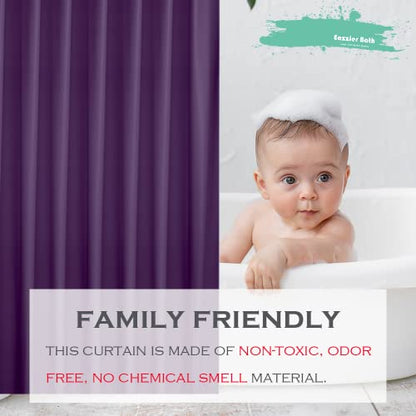 Purple Plastic Shower Curtain Or Liner, 72x72 Inch Lightweight Purple Cuctus Plastic Bathroom Shower Showroom Inner Curtain with Rustproof Metal Grommet Holes and Weighted Magnets - color: F01-purple Cuctus Flower, size: 72"W x 72"L (Pack of 1)