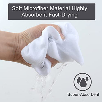 Microfiber Cleaning Cloth Kitchen Dish Cloths 12x12In 12 Pack White | Super Absorbent, No Streak, Dish Rags, Lens, Cloths - color: White