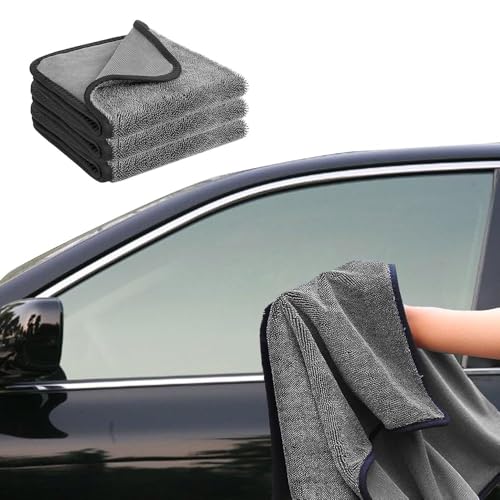 Tefola Wipes Shower Cleaning Cloths, Drying Towel, Super Absorbent Microfiber Bath Towels, Soft Microfiber Cleaning Cloth for Shower, Car, Home, Office, Set of 3 (Dark Grey, 40 * 60cm) - color: Dark Grey